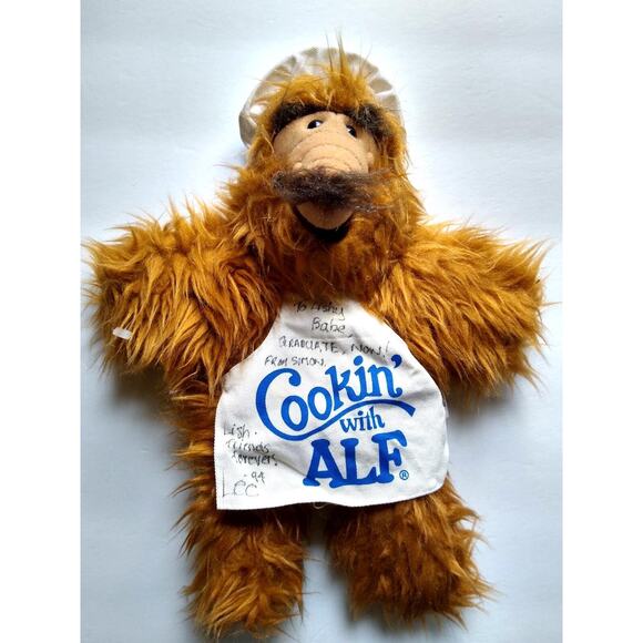 ALF Cookin' with ALF Plush Toy - Vintage 1988Collectible Alien In Apron Writing - Picture 1 of 7
